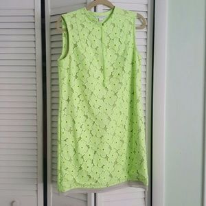 Diane von furstenberg green flower lace dress 10